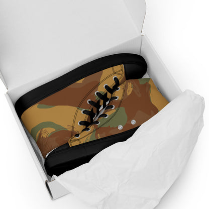 British WW2 Denison Airborne Autumn CAMO Men’s high top canvas shoes - Mens High Top Canvas Shoes