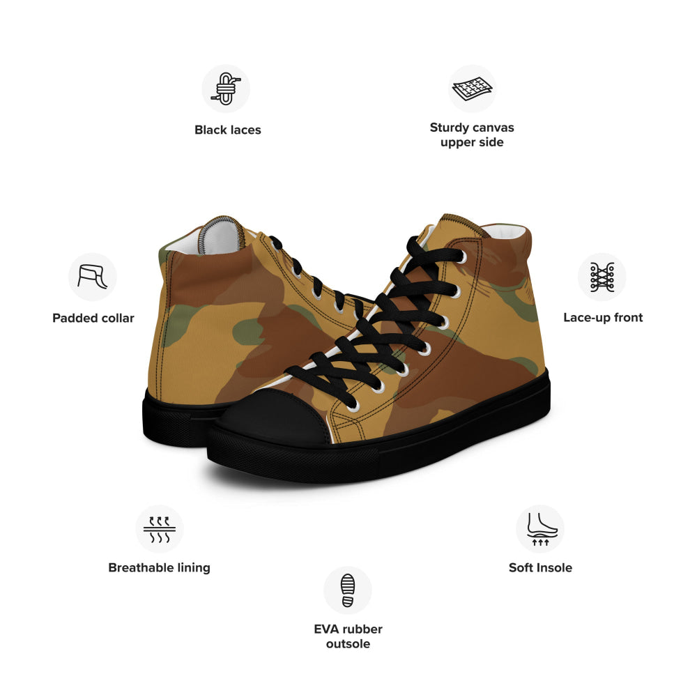 British WW2 Denison Airborne Autumn CAMO Men’s high top canvas shoes - Mens High Top Canvas Shoes