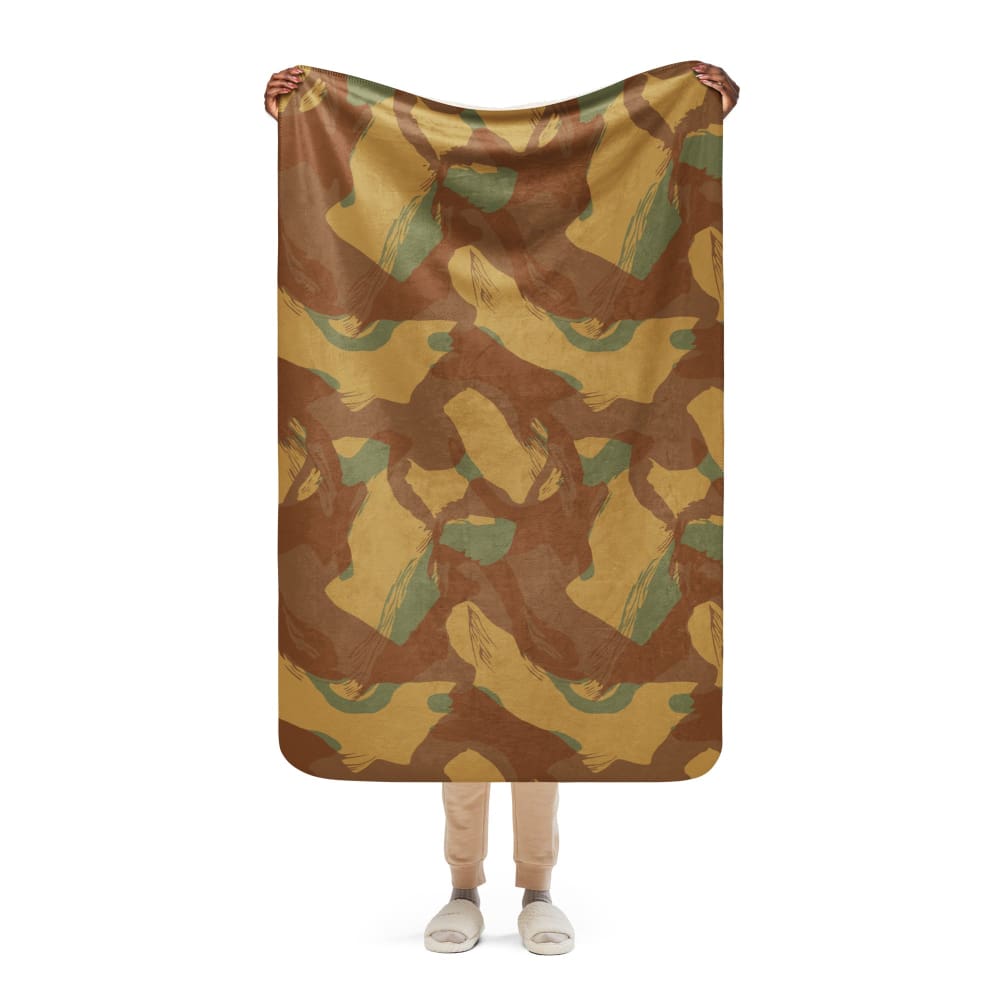 British WW2 Denison Airborne Autumn CAMO Sherpa blanket - 37″×57″