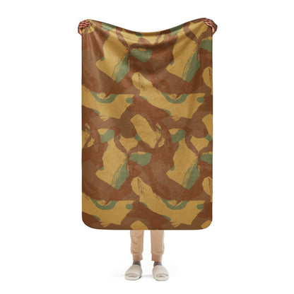 British WW2 Denison Airborne Autumn CAMO Sherpa blanket - 37″×57″