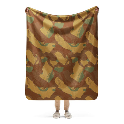 British WW2 Denison Airborne Autumn CAMO Sherpa blanket - 50″×60″