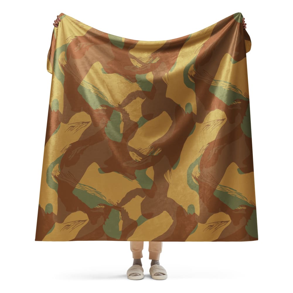 British WW2 Denison Airborne Autumn CAMO Sherpa blanket - 60″×80″