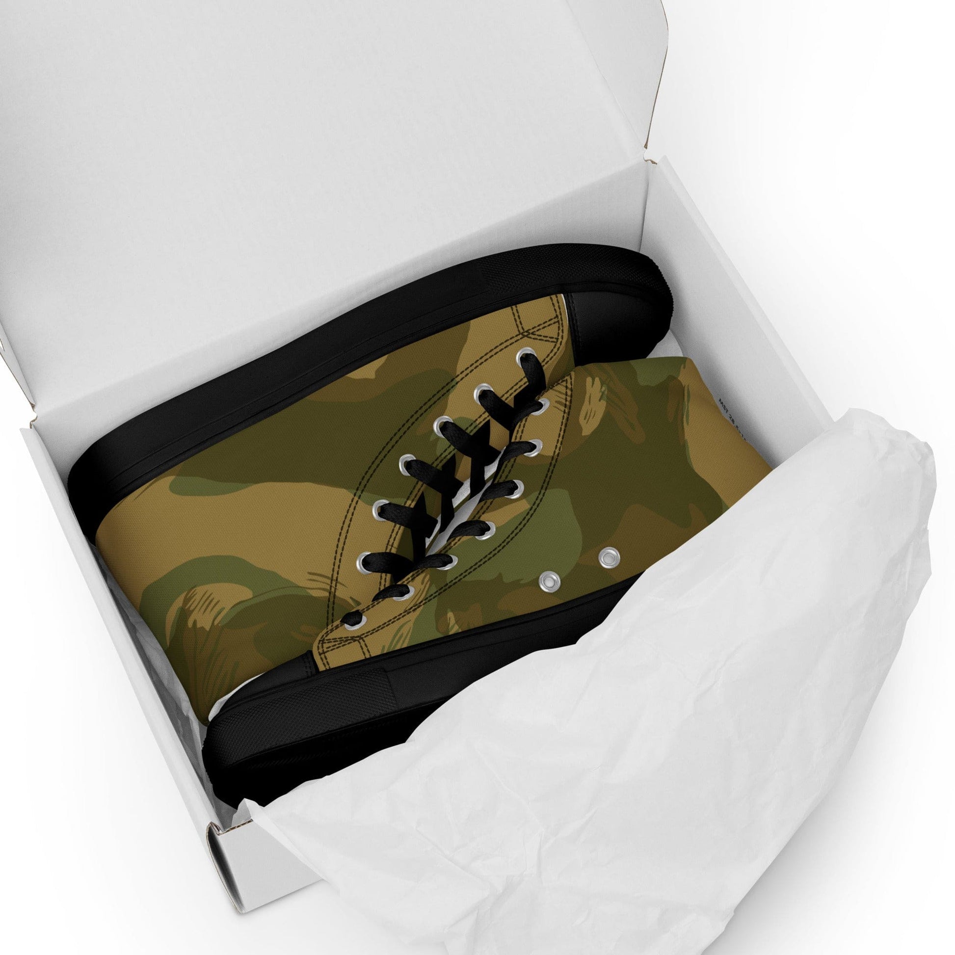 British WW2 Denison Airborne CAMO Men’s high top canvas shoes - Mens High Top Canvas Shoes