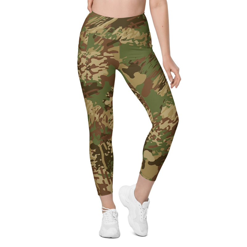 Brushstroke Anti-poaching CAMO Womens Leggings with Pockets - Women