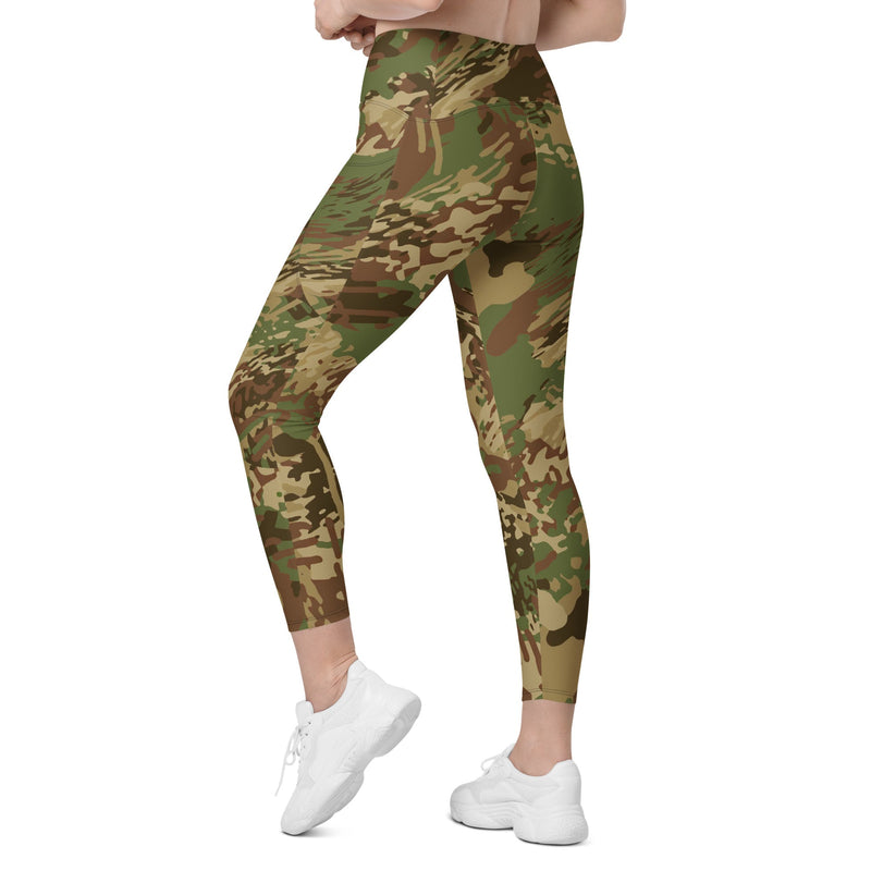Brushstroke Anti-poaching CAMO Womens Leggings with Pockets - Women