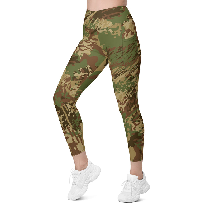 Brushstroke Anti-poaching CAMO Womens Leggings with Pockets - Women
