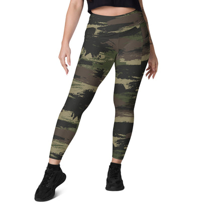 Brushstroke Jungle CAMO Leggings with pockets - Womens With Pockets