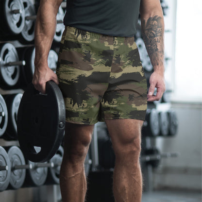 Brushstroke Jungle CAMO Unisex Athletic Long Shorts - 2XS