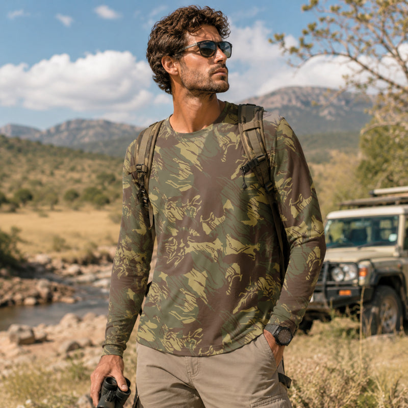 Brushstroke Rhodesian CAMO Unisex Long-Sleeve Shirt - XS