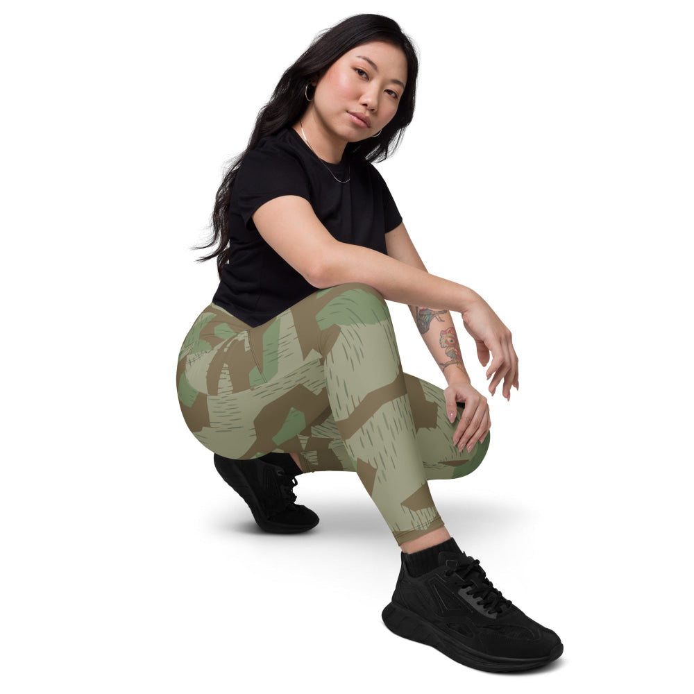 Bulgarian 1968 Airborne Splinter CAMO Leggings with pockets - Womens With Pockets