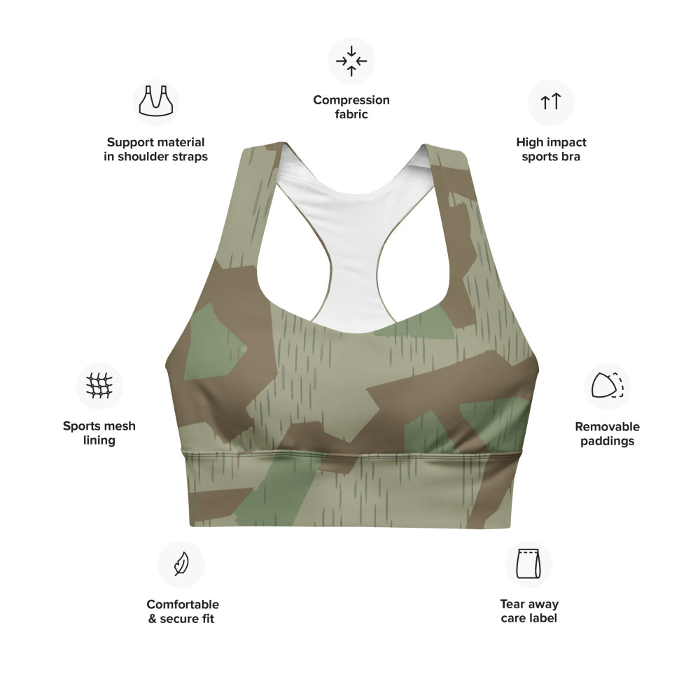 Bulgarian 1968 Airborne Splinter CAMO Longline sports bra - Womens Sports Bra