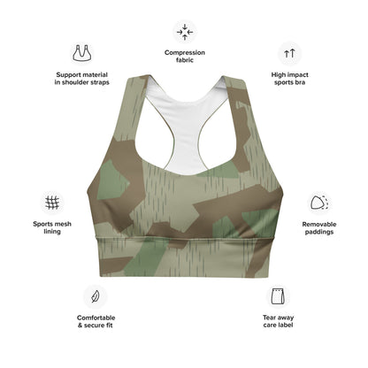 Bulgarian 1968 Airborne Splinter CAMO Longline sports bra - Womens Sports Bra