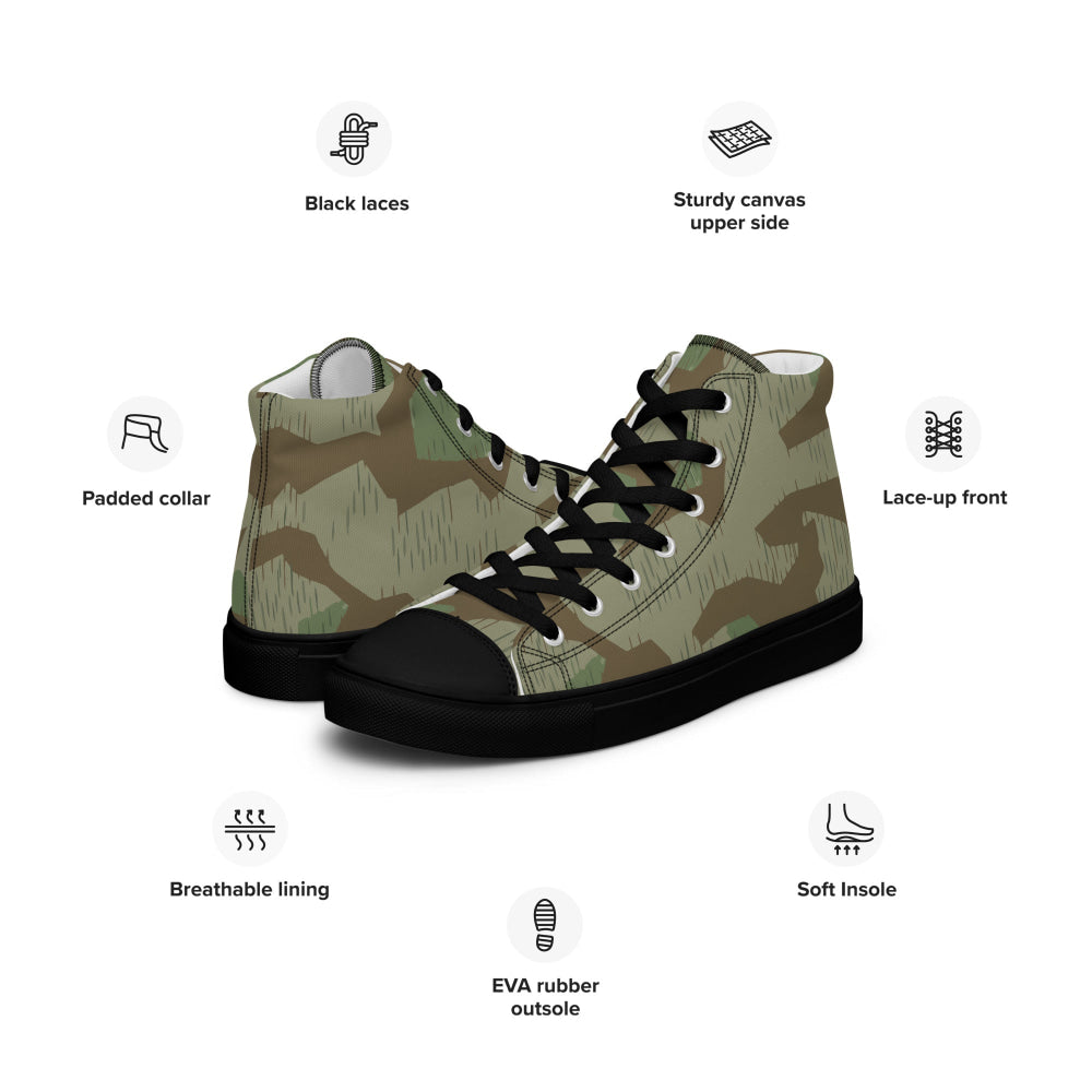 Bulgarian 1968 Airborne Splinter CAMO Men’s high top canvas shoes - Mens High Top Canvas Shoes