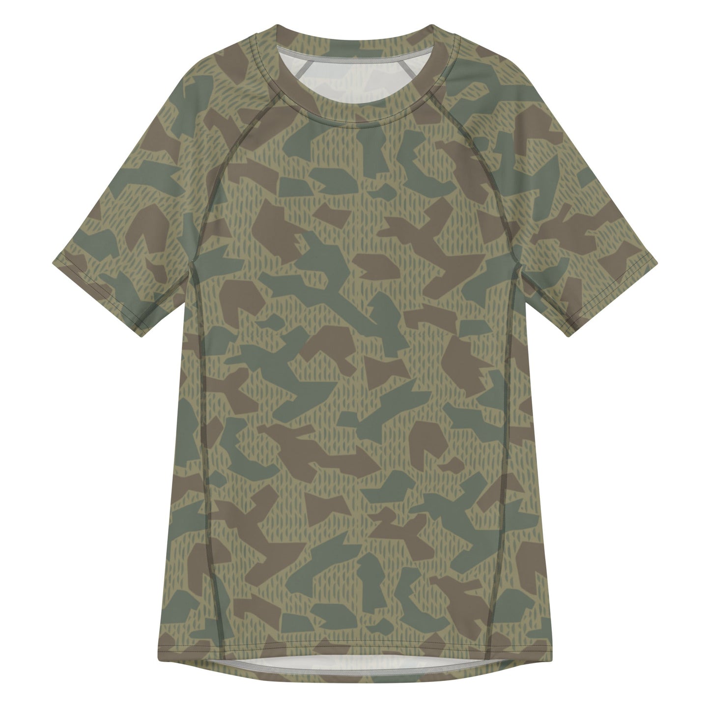 Bulgarian 1979 Splinter Airborne CAMO Mens Short-Sleeve Rash Guard - 2XS - Short-sleeve Guards