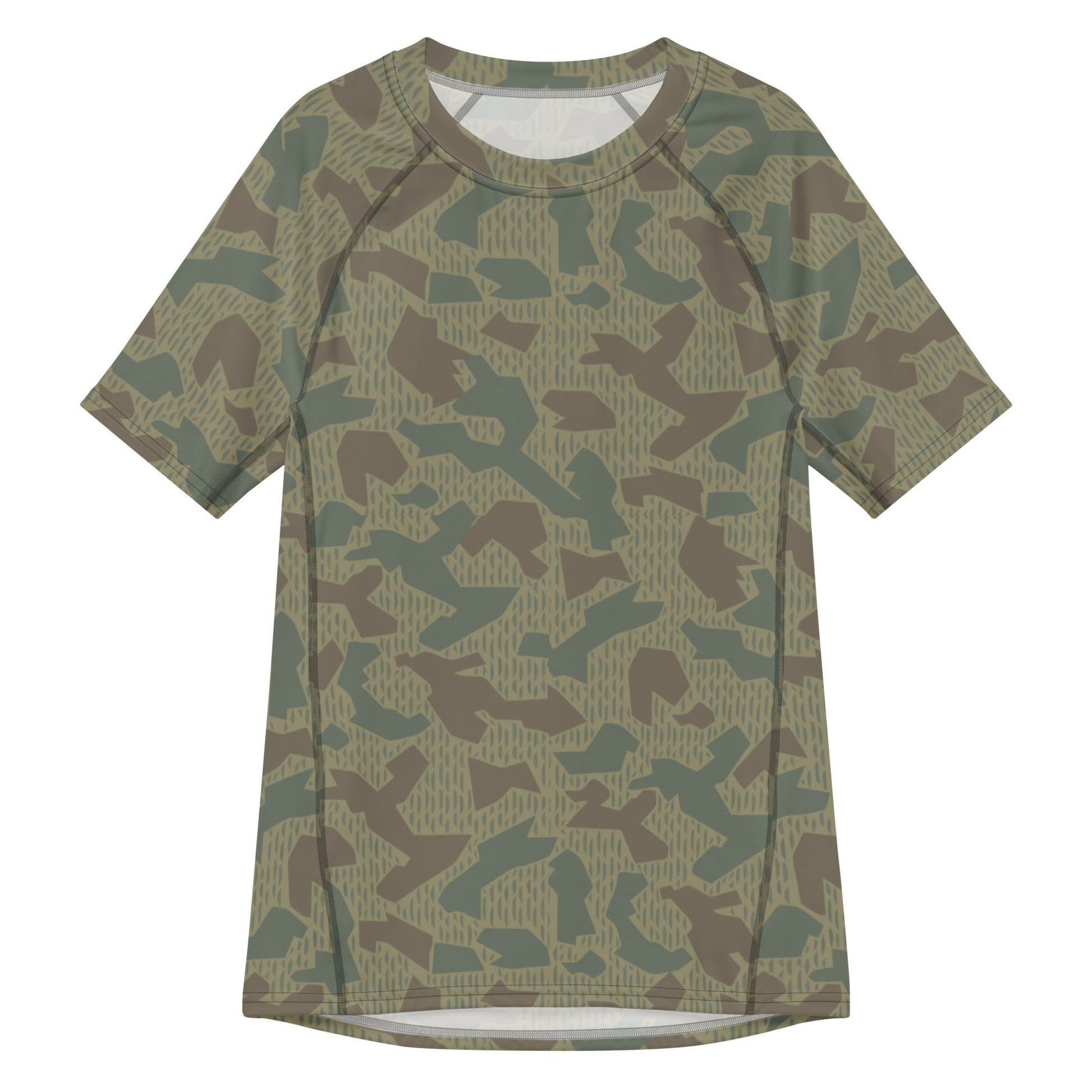 Bulgarian 1979 Splinter Airborne CAMO Mens Short-Sleeve Rash Guard - 2XS - Short-sleeve Guards