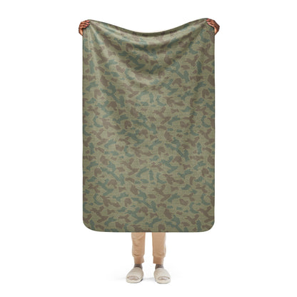 Bulgarian 1979 Splinter Airborne CAMO Sherpa Blanket - 37″×57″