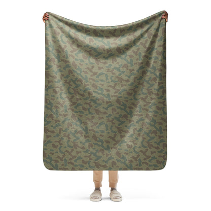 Bulgarian 1979 Splinter Airborne CAMO Sherpa Blanket - 50″×60″