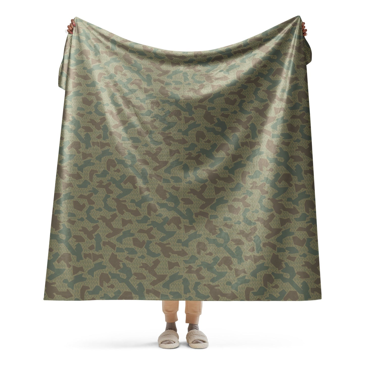 Bulgarian 1979 Splinter Airborne CAMO Sherpa Blanket - 60″×80″