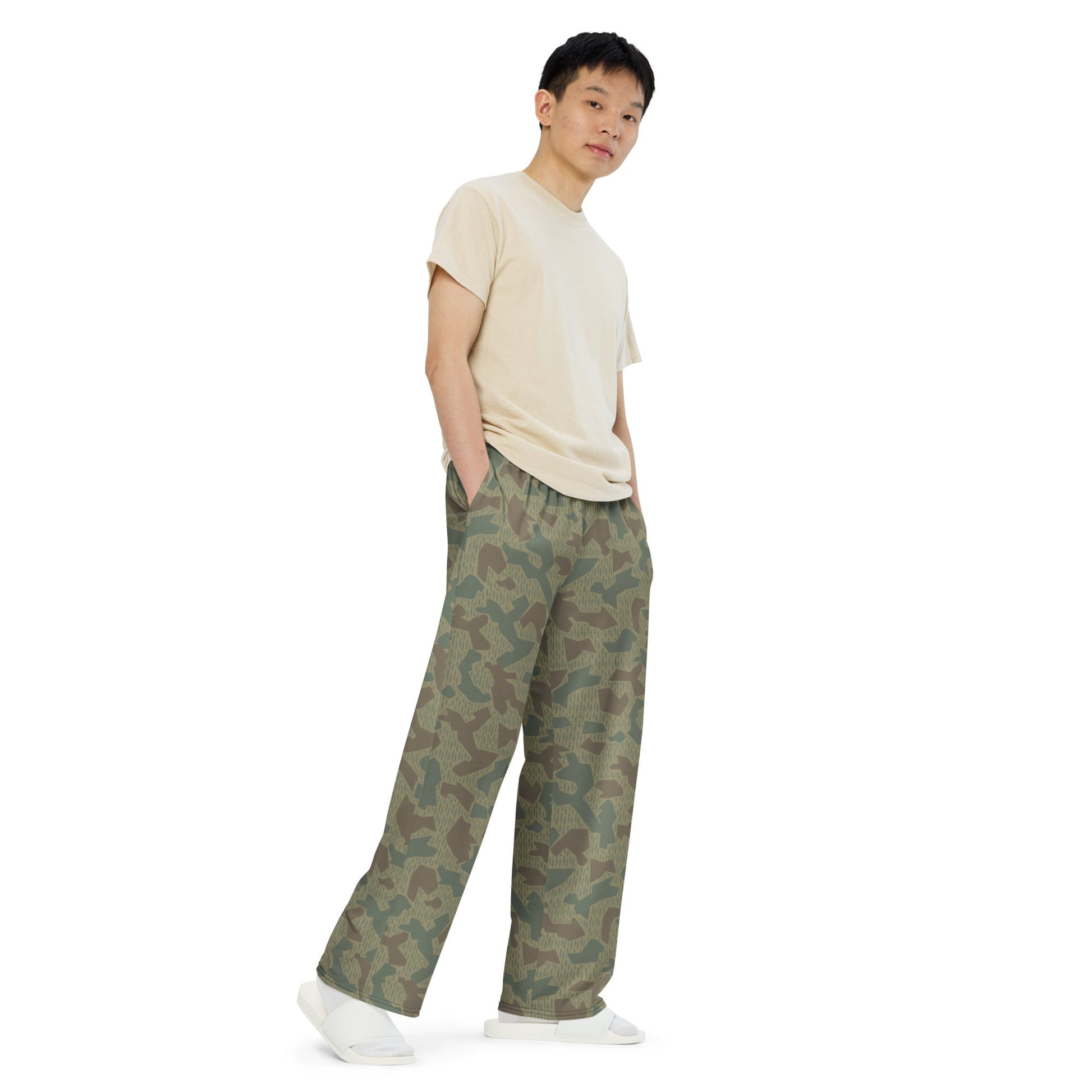 Bulgarian 1979 Splinter Airborne CAMO Unisex Wide-Leg Leisure Pants