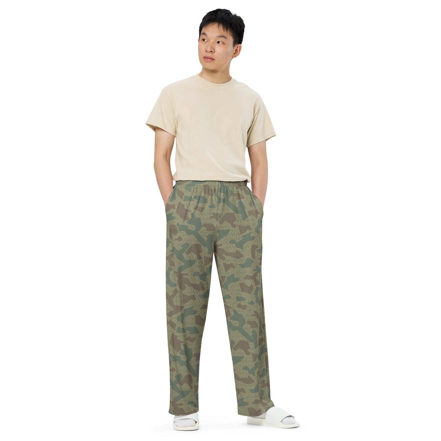 Bulgarian 1979 Splinter Airborne CAMO Unisex Wide-Leg Leisure Pants