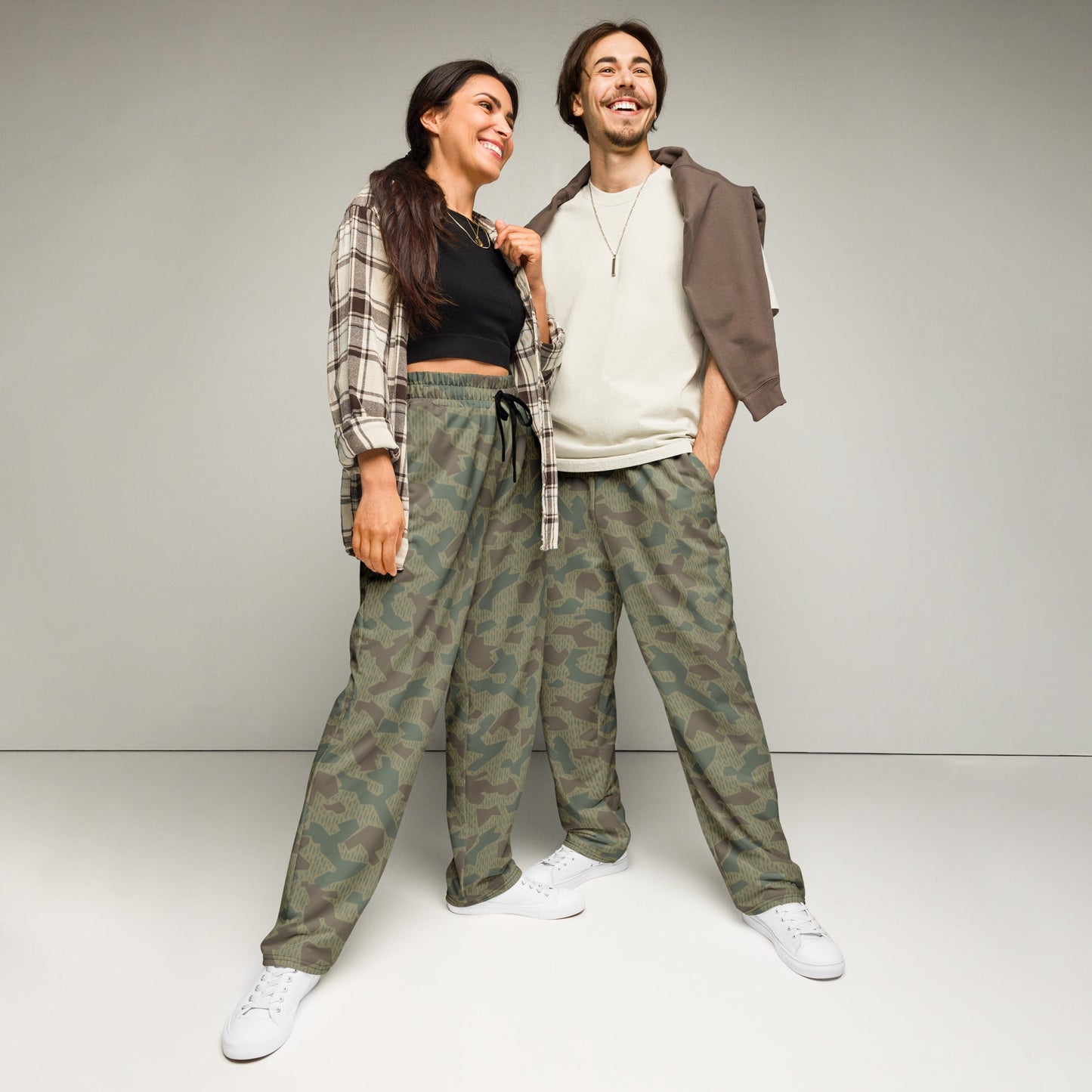 Bulgarian 1979 Splinter Airborne CAMO Unisex Wide-Leg Joggers - 2XS