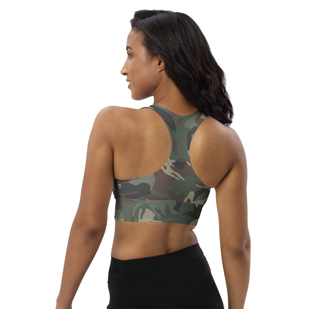 Bulgarian Army Disruptive Pattern (DPM) Temperate CAMO Longline sports bra - Womens Sports Bra