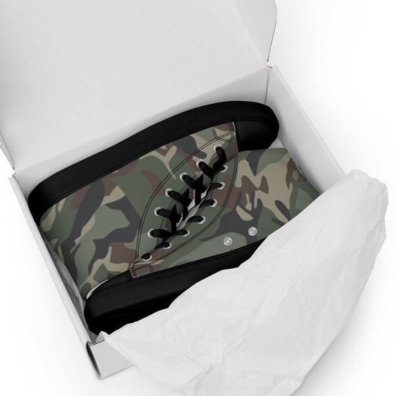 Bulgarian Army Disruptive Pattern (DPM) Temperate CAMO Men’s high top canvas shoes - High Top Canvas Shoes