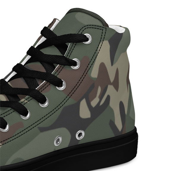 Bulgarian Army Disruptive Pattern (DPM) Temperate CAMO Men’s high top canvas shoes - High Top Canvas Shoes