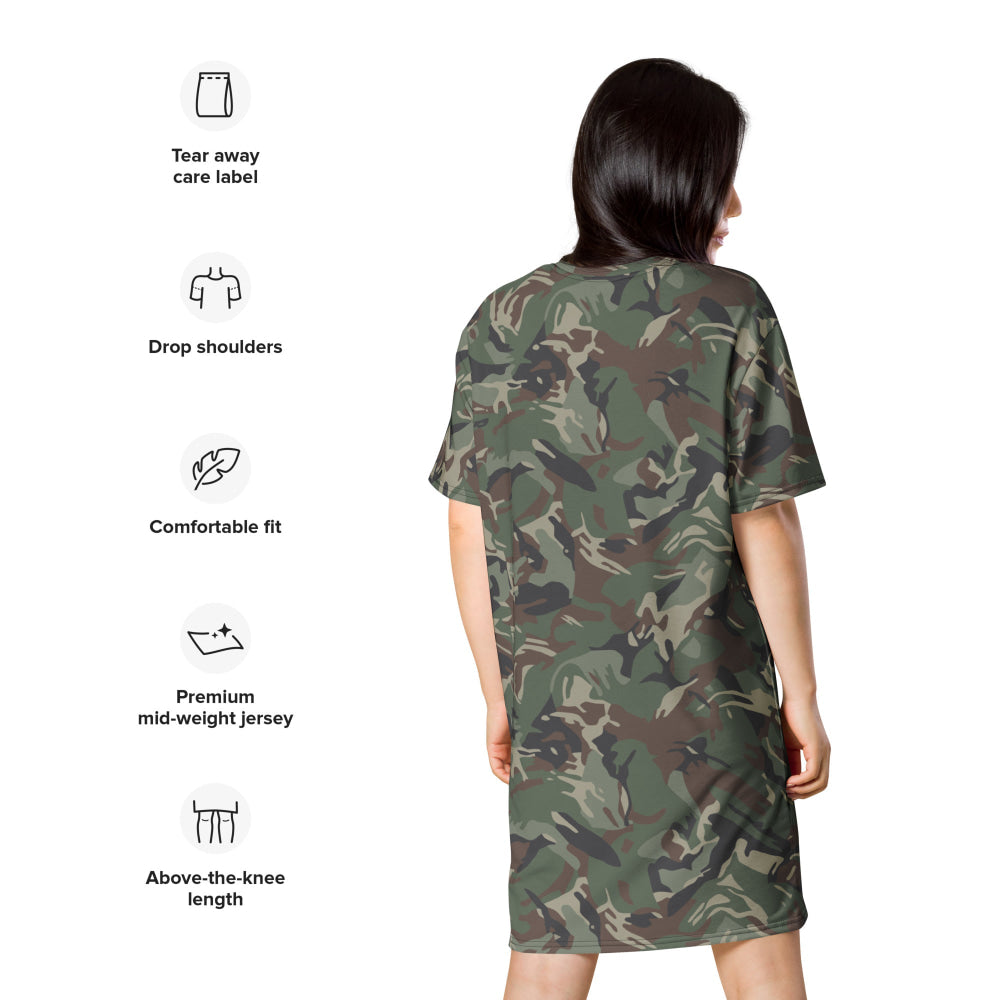 Bulgarian Army Disruptive Pattern (DPM) Temperate CAMO T-shirt dress - Womens T-Shirt Dress