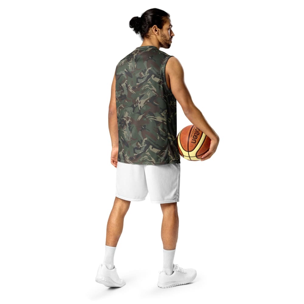 Bulgarian Army Disruptive Pattern (DPM) Temperate CAMO unisex basketball jersey