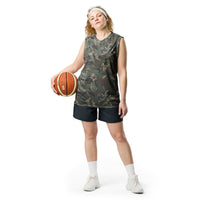 Bulgarian Army Disruptive Pattern (DPM) Temperate CAMO unisex basketball jersey