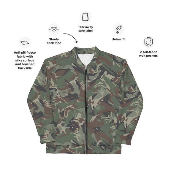 Bulgarian Army Disruptive Pattern (DPM) Temperate CAMO Unisex Bomber Jacket - Jackets