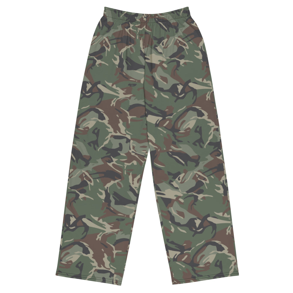 Bulgarian Army Disruptive Pattern (DPM) Temperate CAMO unisex wide-leg pants - 2XS - Unisex Wide-Leg Pants