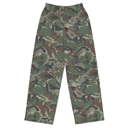 Bulgarian Army Disruptive Pattern (DPM) Temperate CAMO unisex wide-leg pants - 2XS - Unisex Wide-Leg Pants