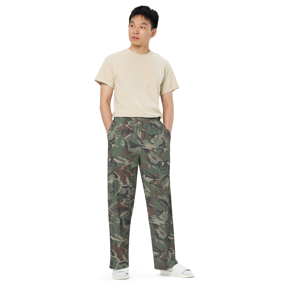 Bulgarian Army Disruptive Pattern (DPM) Temperate CAMO unisex wide-leg pants - Unisex Wide-Leg Pants