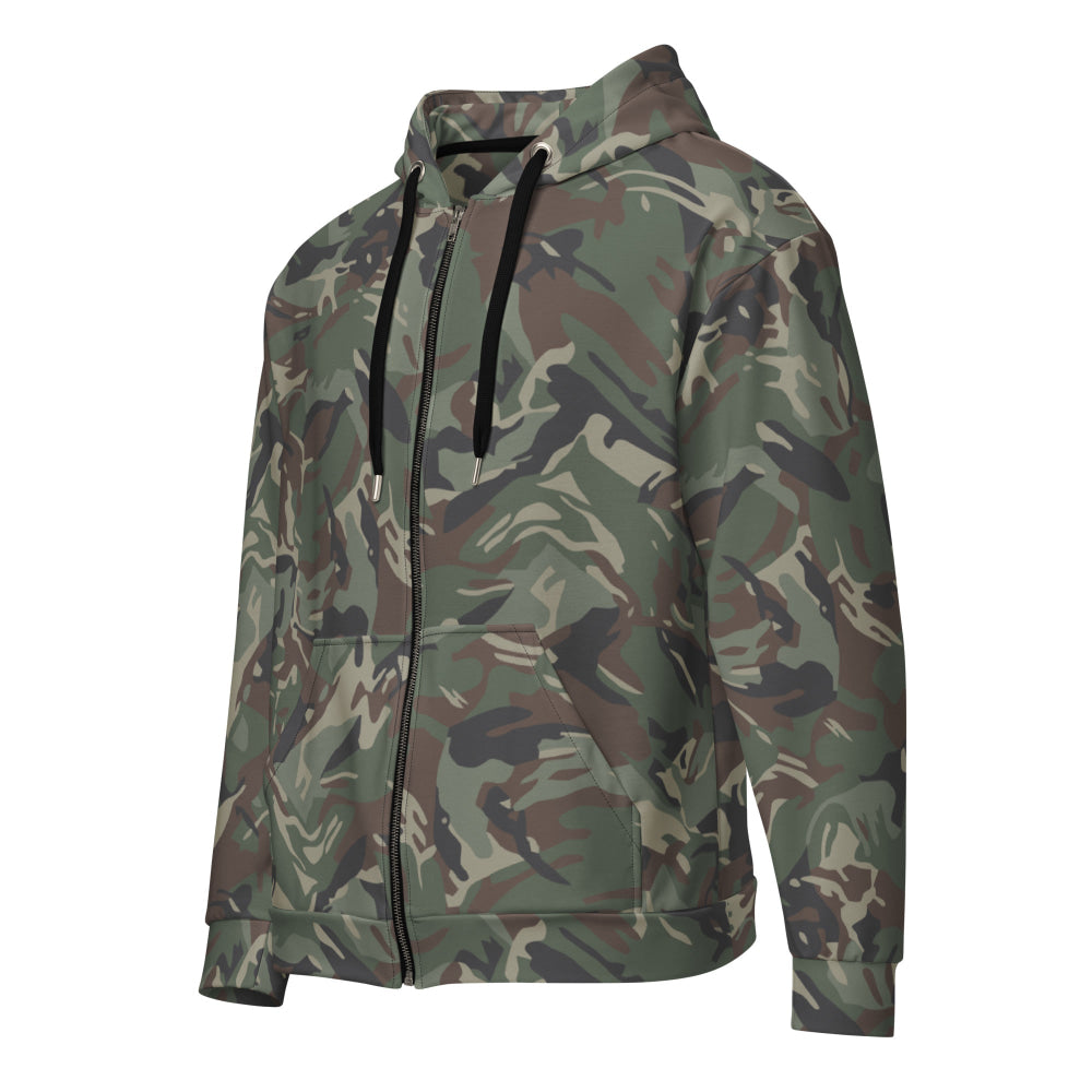 Bulgarian Army Disruptive Pattern (DPM) Temperate CAMO Unisex zip hoodie - 2XS - Zip Hoodie