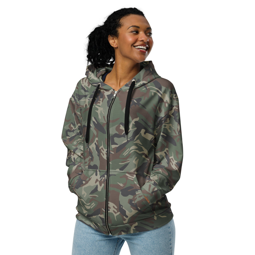 Bulgarian Army Disruptive Pattern (DPM) Temperate CAMO Unisex zip hoodie - Zip Hoodie