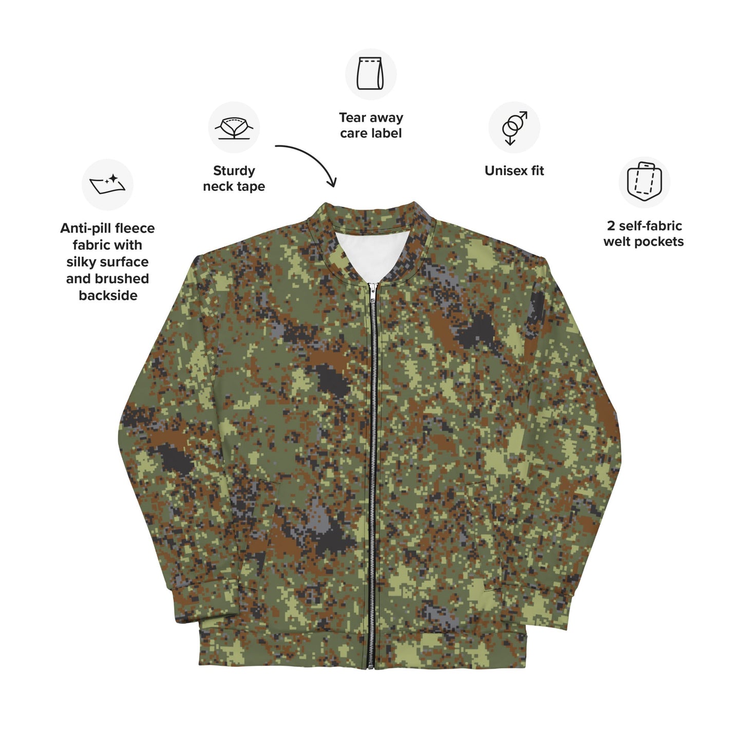 Bulgarian Digital Flecktarn CAMO Unisex Bomber Jacket - Jackets