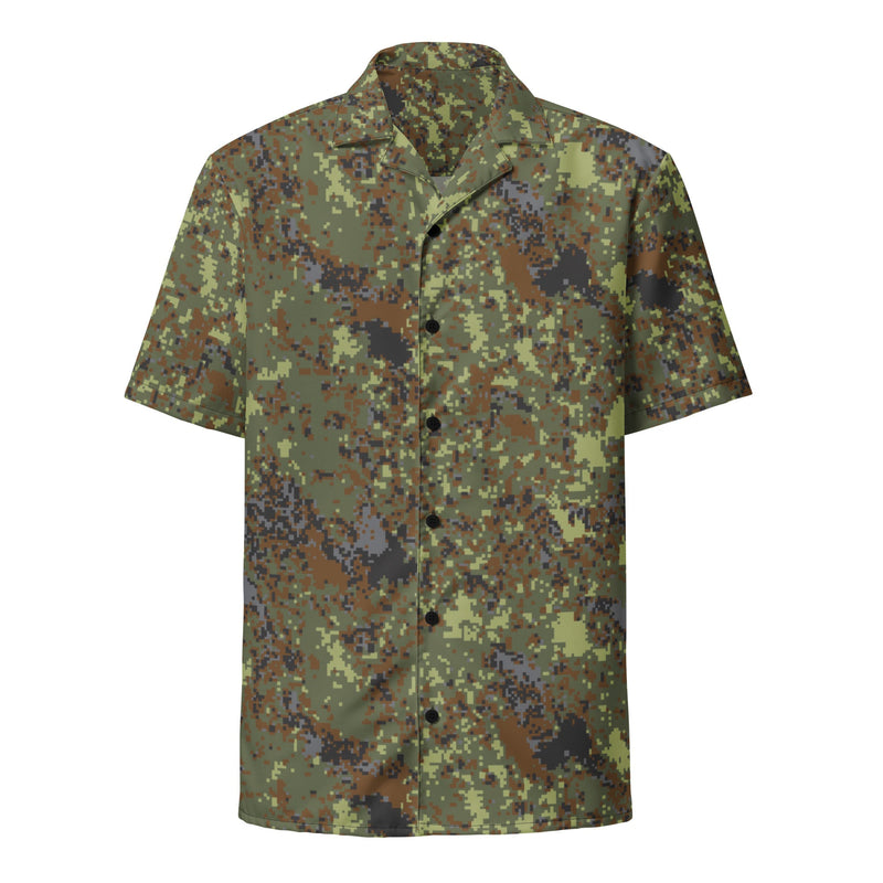 Digital Flecktarn Balkan CAMO Unisex Short-Sleeve Button Shirt - Button-Up