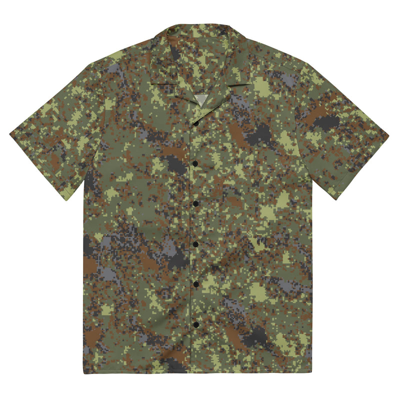 Digital Flecktarn Balkan CAMO Unisex Short-Sleeve Button Shirt - 2XS - Button-Up