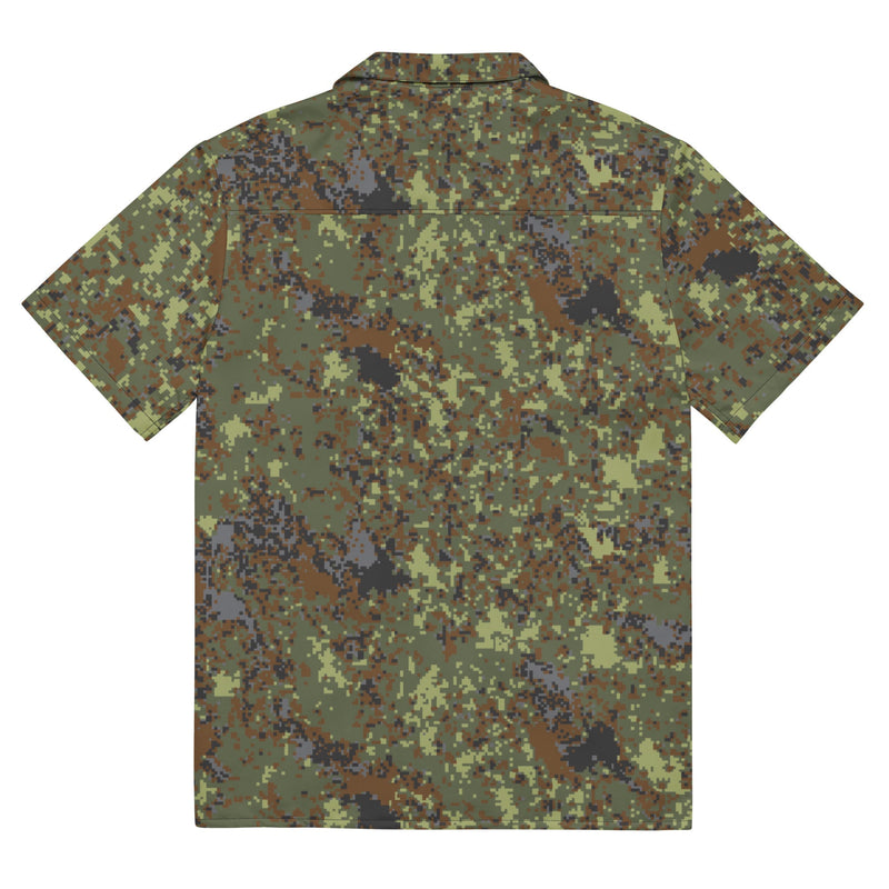 Digital Flecktarn Balkan CAMO Unisex Short-Sleeve Button Shirt - Button-Up