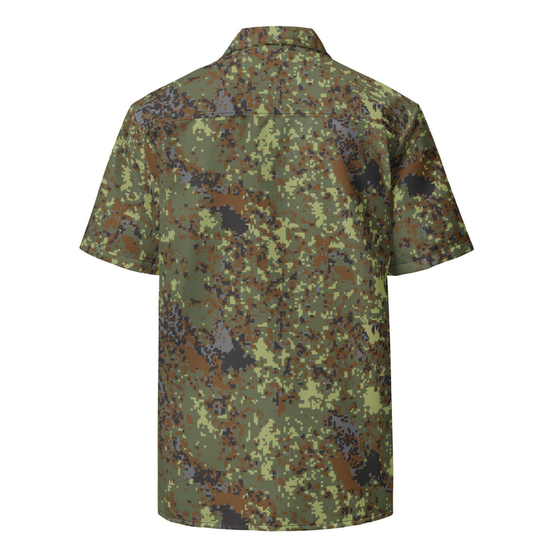 Digital Flecktarn Balkan CAMO Unisex Short-Sleeve Button Shirt - Button-Up