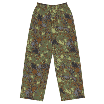 Bulgarian Digital Flecktarn CAMO unisex wide-leg pants - 2XS - Wide-leg Pants