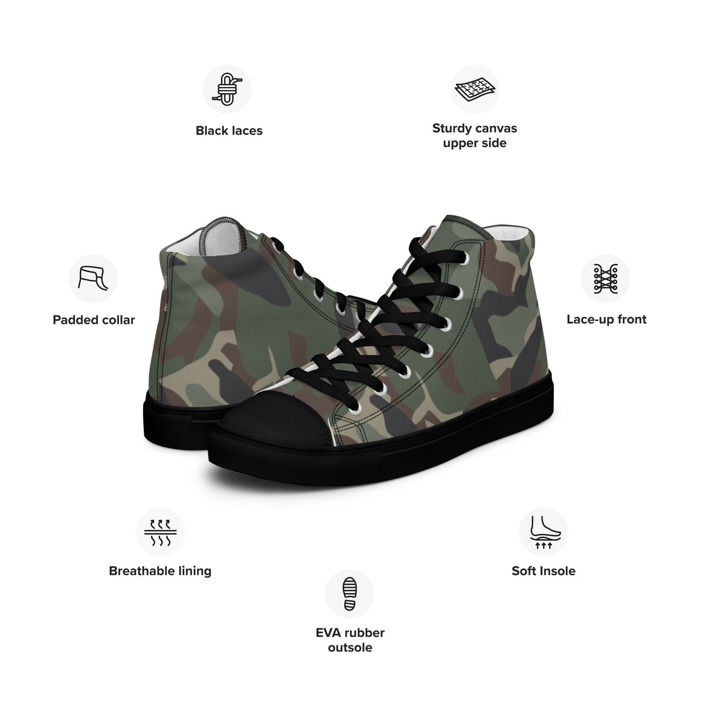 Bulgarian DPM CAMO Mens High-Top Canvas Shoes