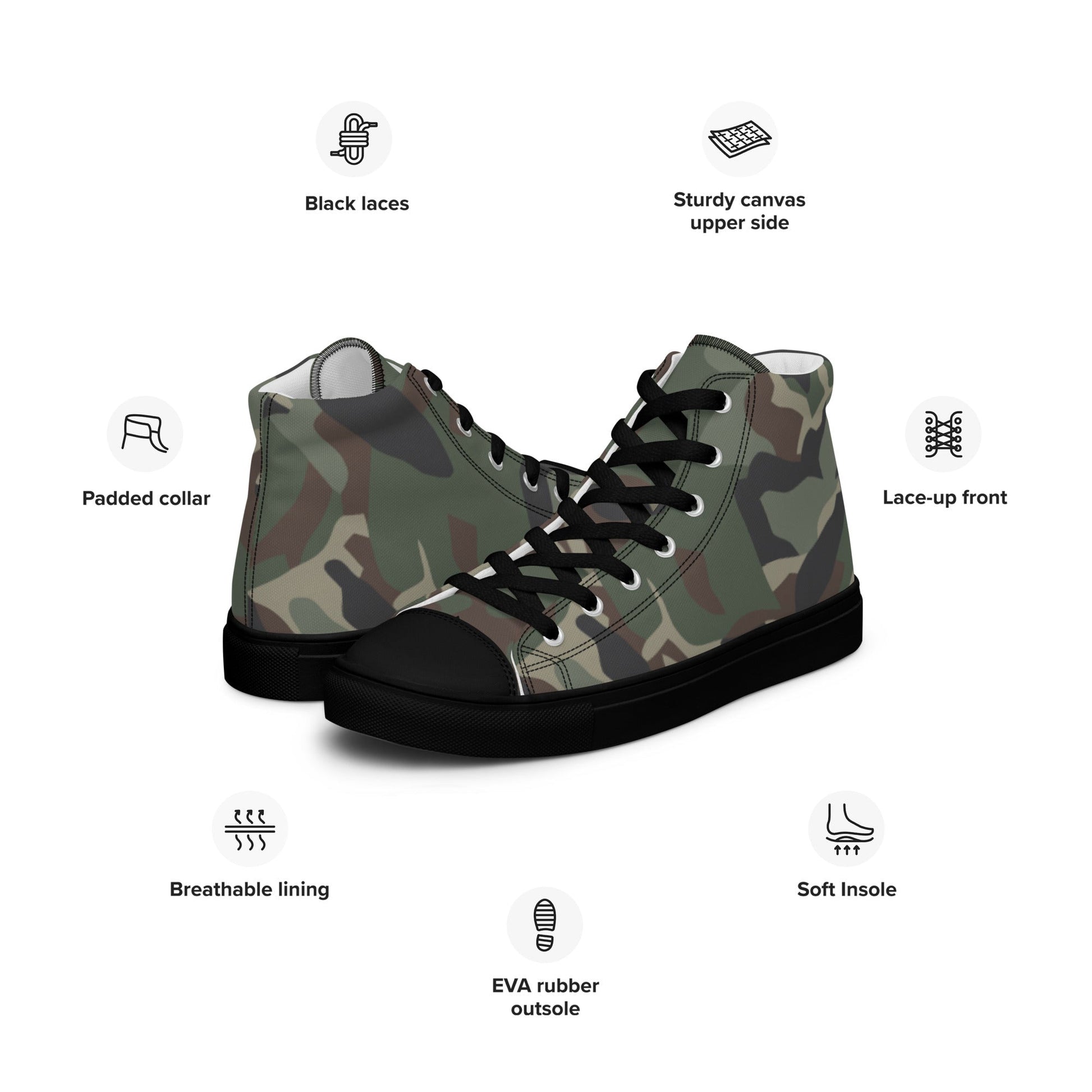 Bulgarian DPM CAMO Mens High-Top Canvas Shoes