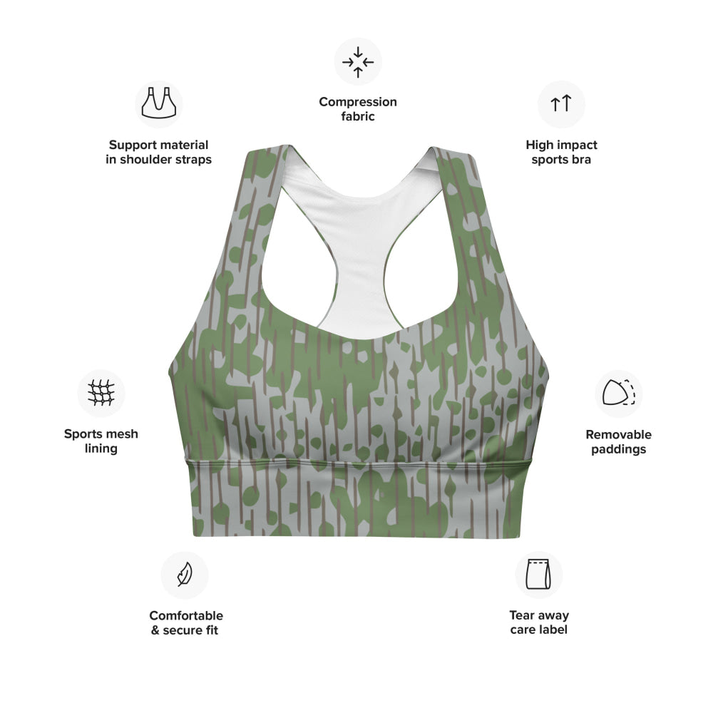 Bulgarian Frog Skin CAMO Longline sports bra - Womens Sports Bra