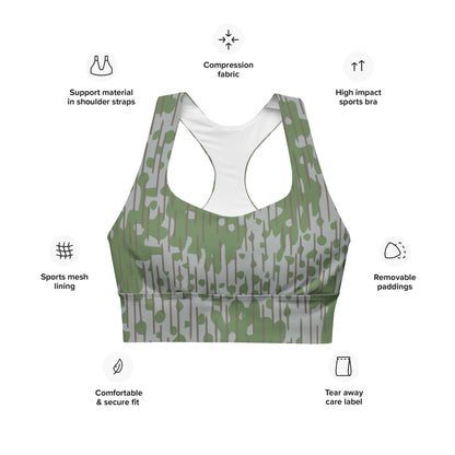 Bulgarian Frog Skin CAMO Longline sports bra - Womens Sports Bra