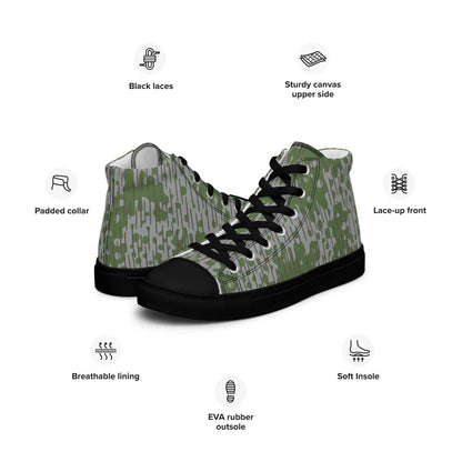 Bulgarian Frog Skin CAMO Men’s high top canvas shoes - Mens High Top Canvas Shoes