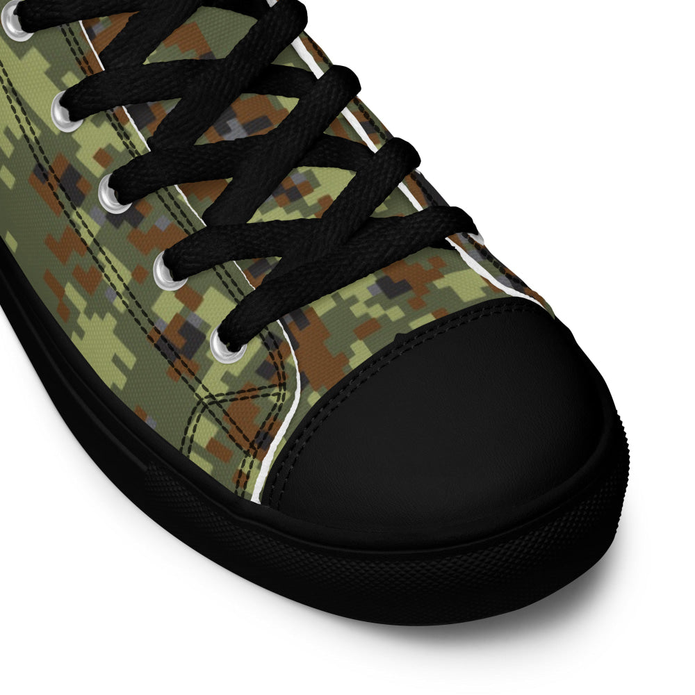 Bulgarian M18 Digital Flecktarn CAMO Men’s high top canvas shoes - Mens High Top Canvas Shoes