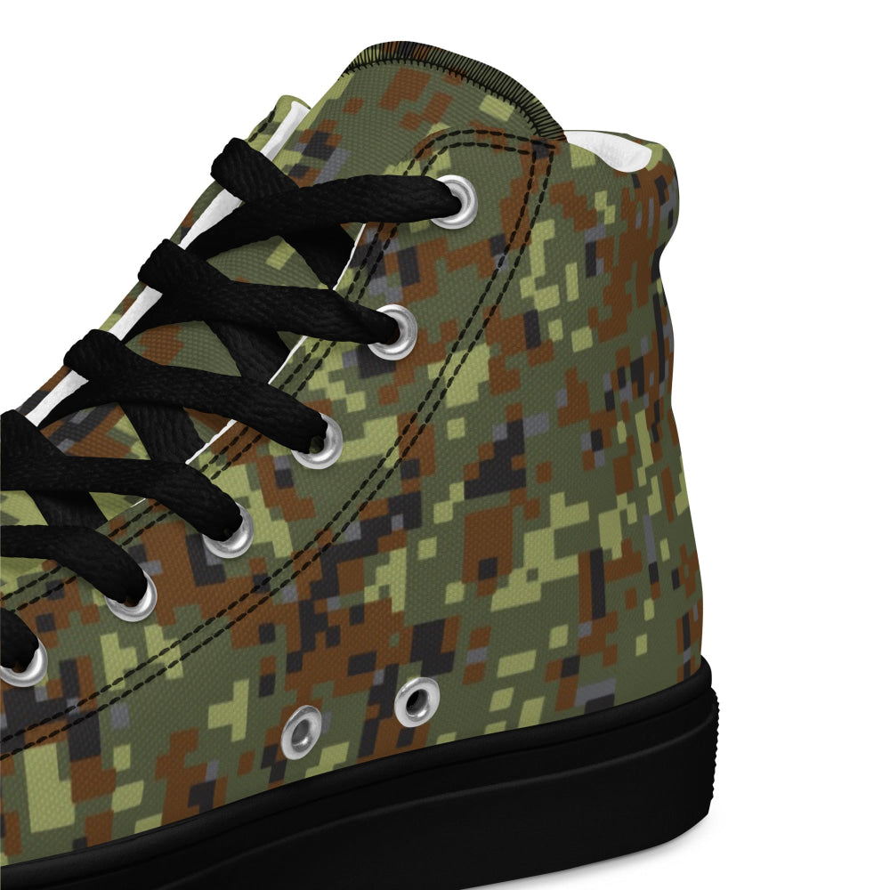 Bulgarian M18 Digital Flecktarn CAMO Men’s high top canvas shoes - Mens High Top Canvas Shoes